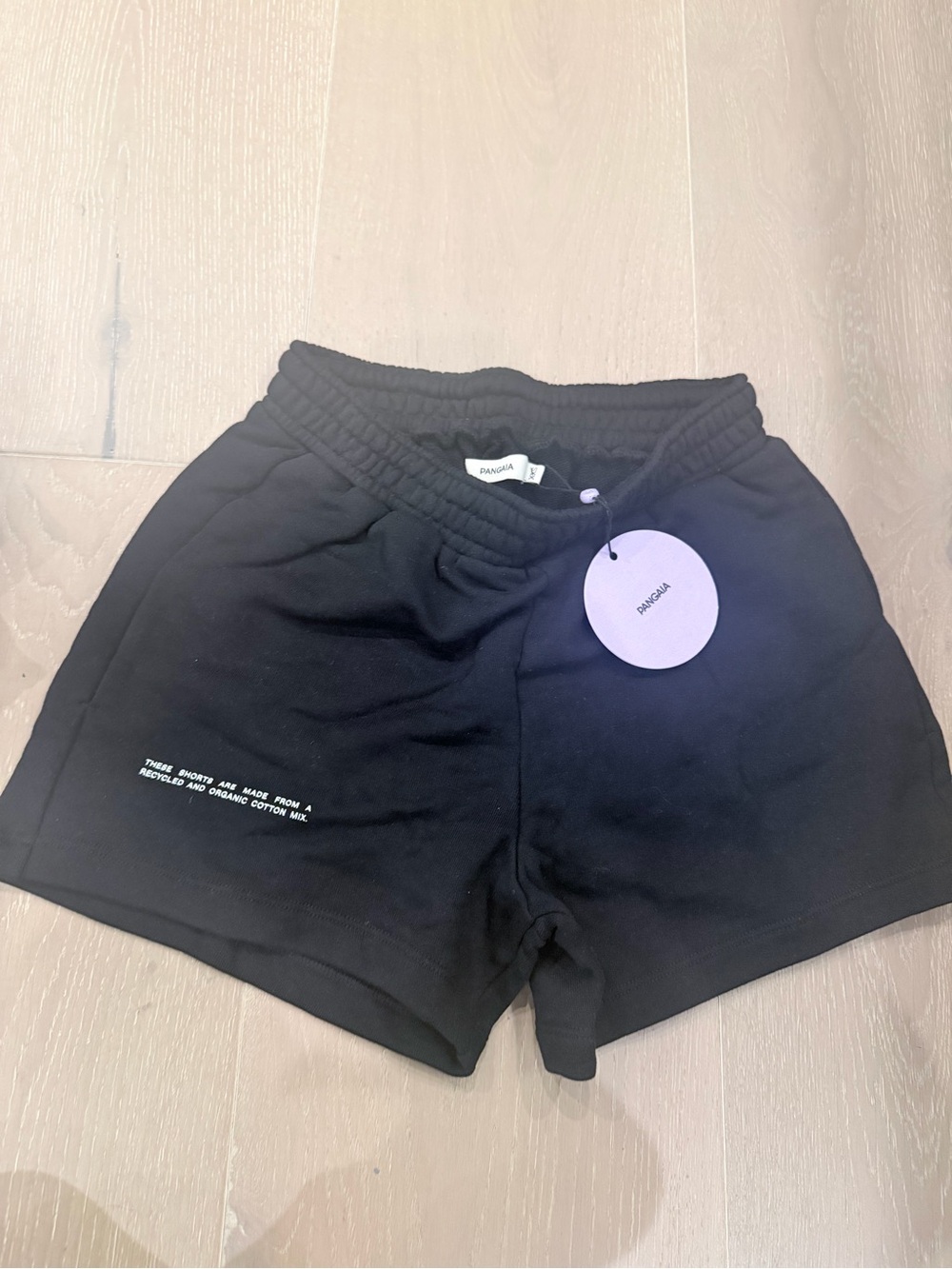 Pangaia Black Women's Athletic Cotton-Blend Shorts